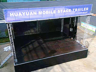 hydraulic mobile stage trailer with roof truss system